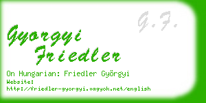 gyorgyi friedler business card