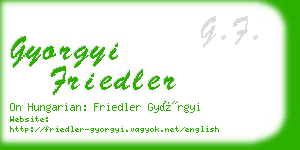 gyorgyi friedler business card